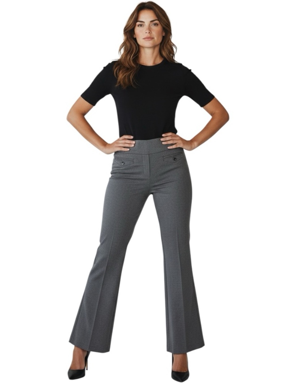 Reitmans The Original Comfort Women’s Pull On Grey Straight Leg Pants Size 12P